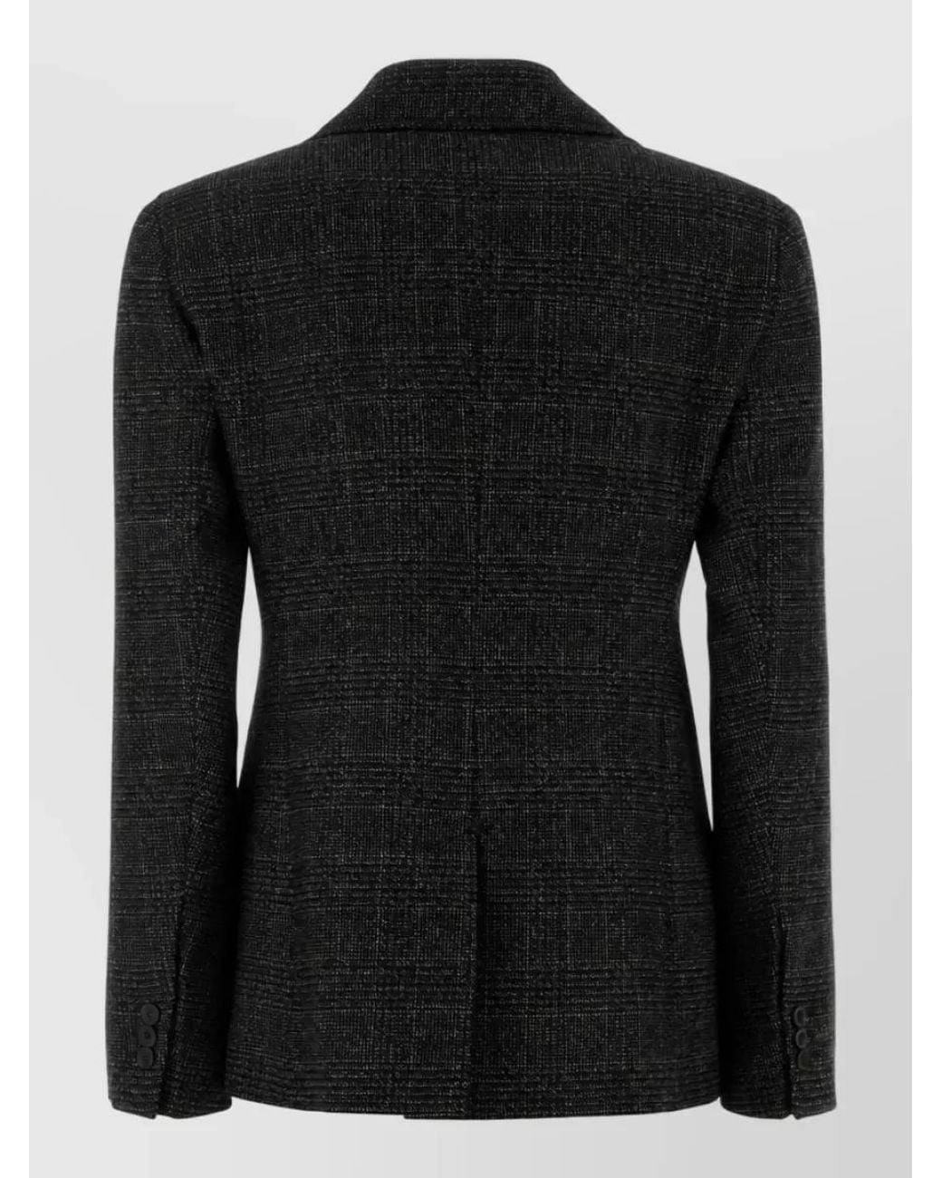 Weekend by Maxmara Black Virgin Wool Embroidered Blazer