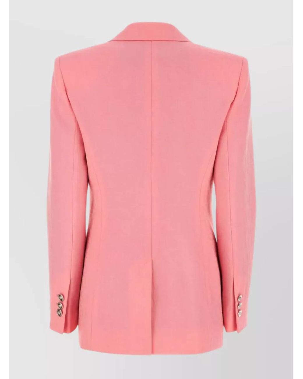 Versace Pink Wool Logo-Jacquard Single-Breasted Blazer