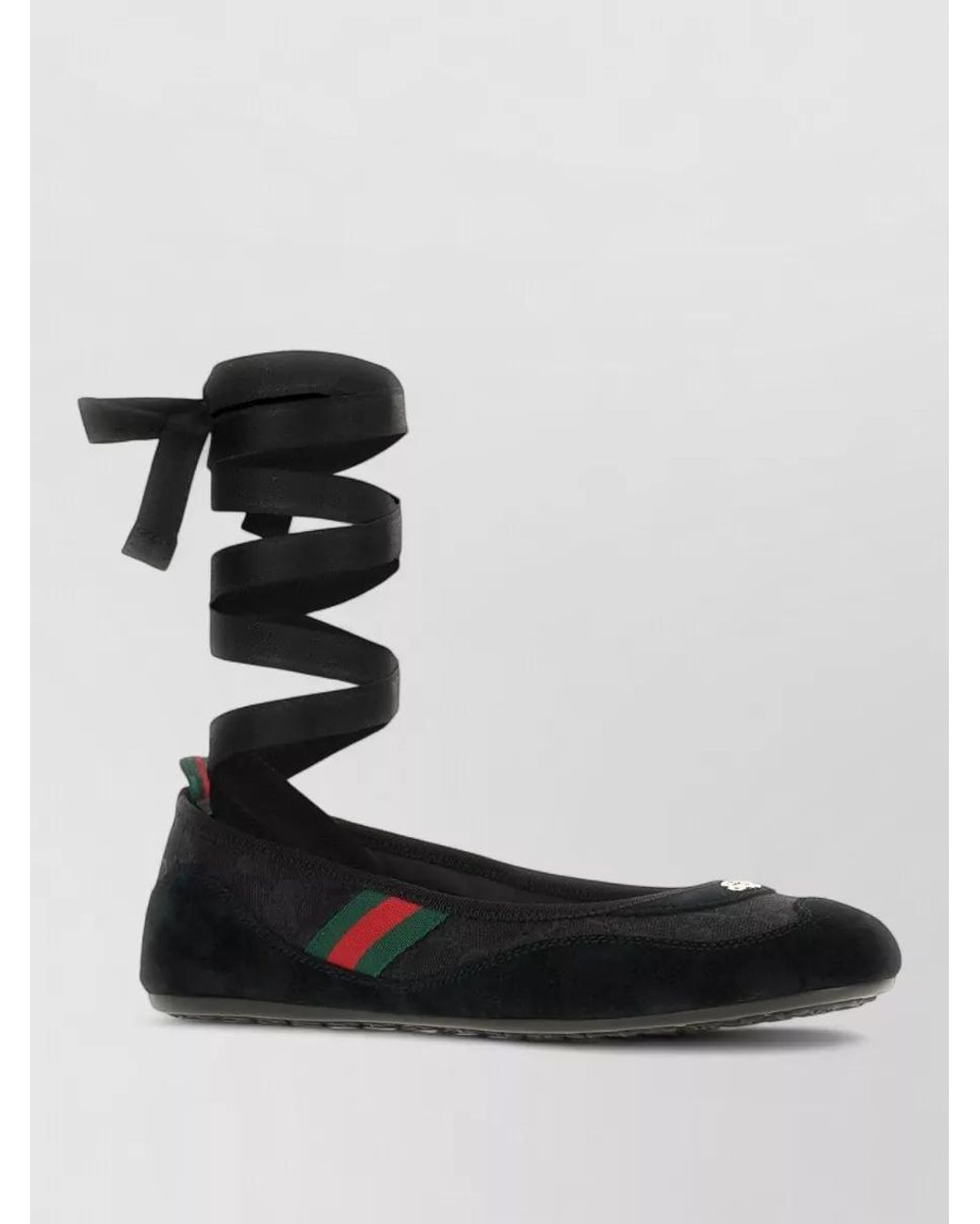 Gucci Black Suede Leather Ballerina Shoes
