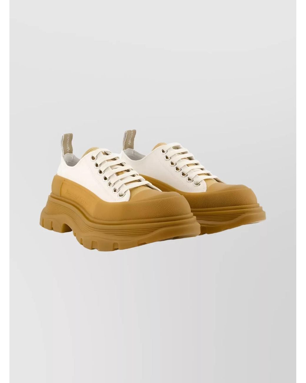 McQueen Orange Leather Low-Top Sneakers
