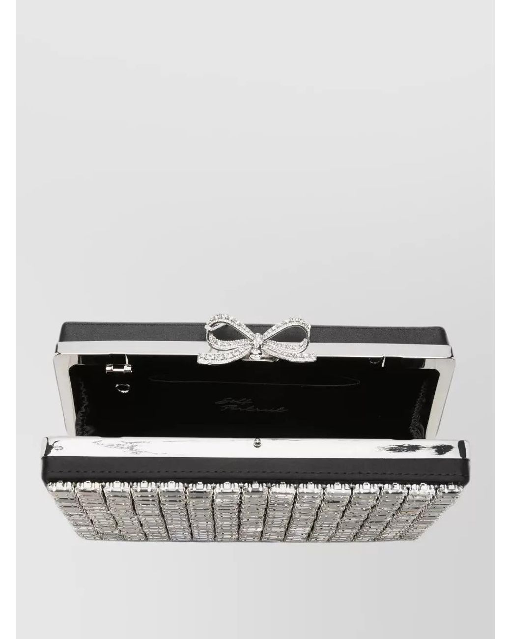 Self-Portrait White The Bow Crystal Clutch Bag