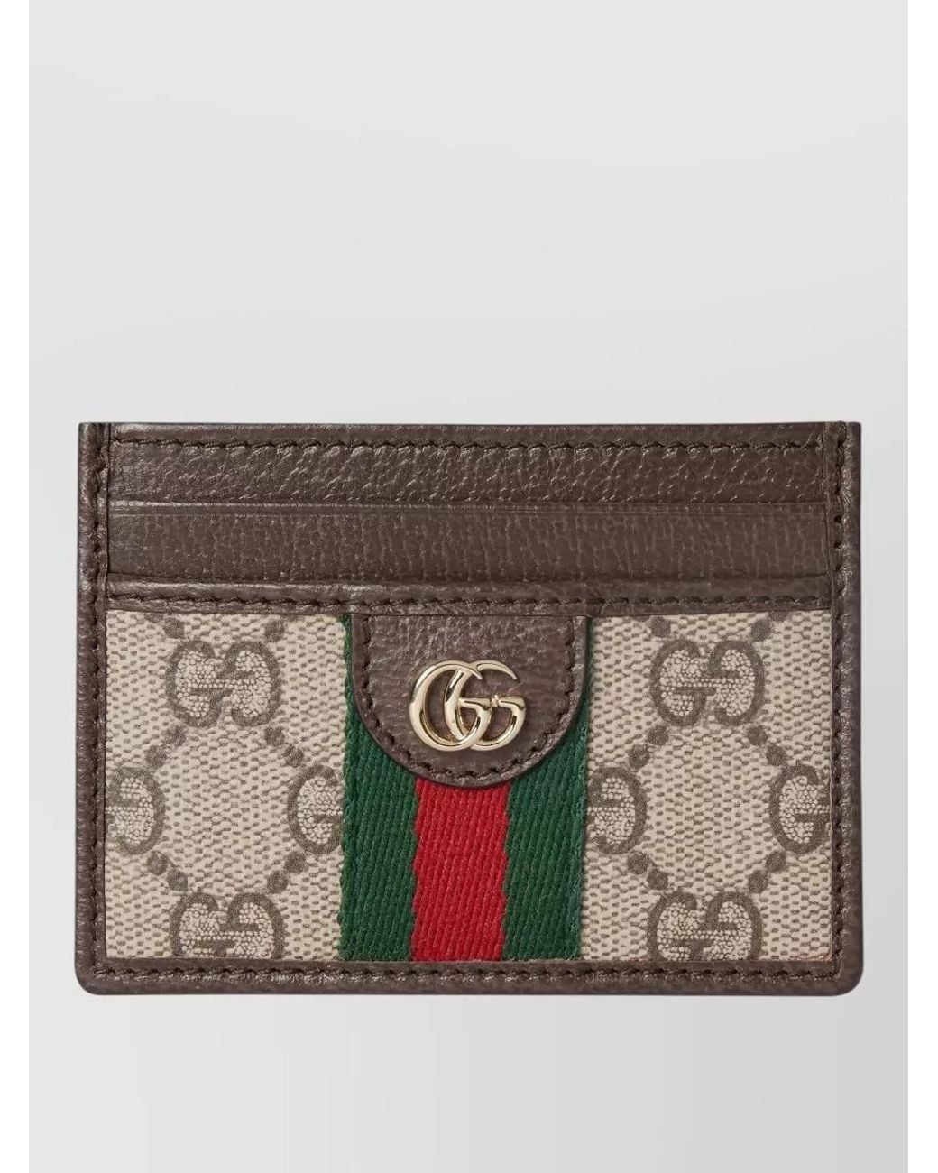 Gucci Brown Leather Ophidia Card Holder