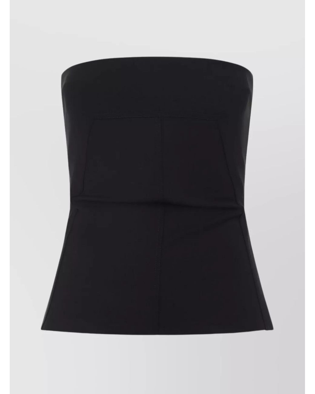 Rick Owens Black Wool Strapless Bustier Top