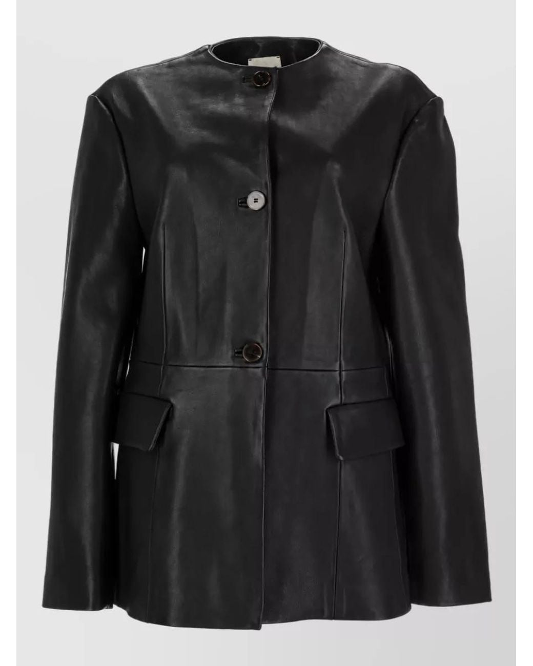 Alysi Black Leather Coat