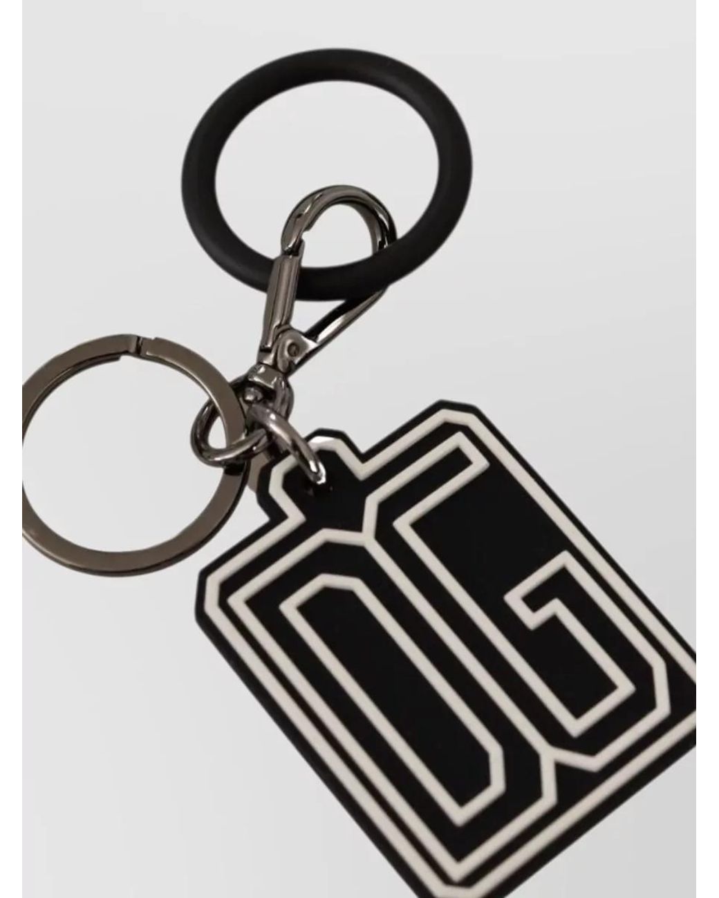 Dolce & Gabbana White Logo Keychain for men