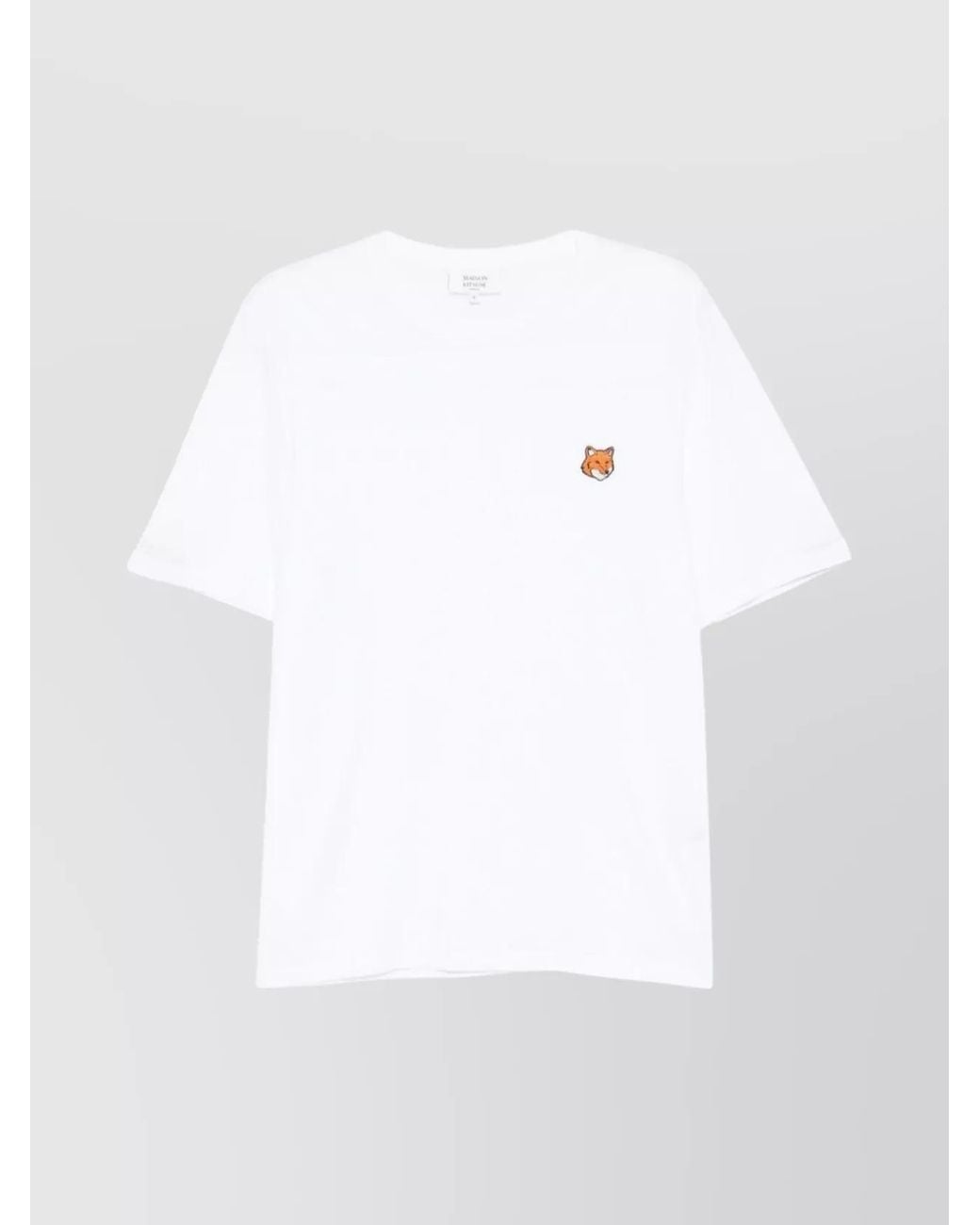 Maison Kitsuné White Organic Cotton Regular-Fit Fox Head T-Shirt for men