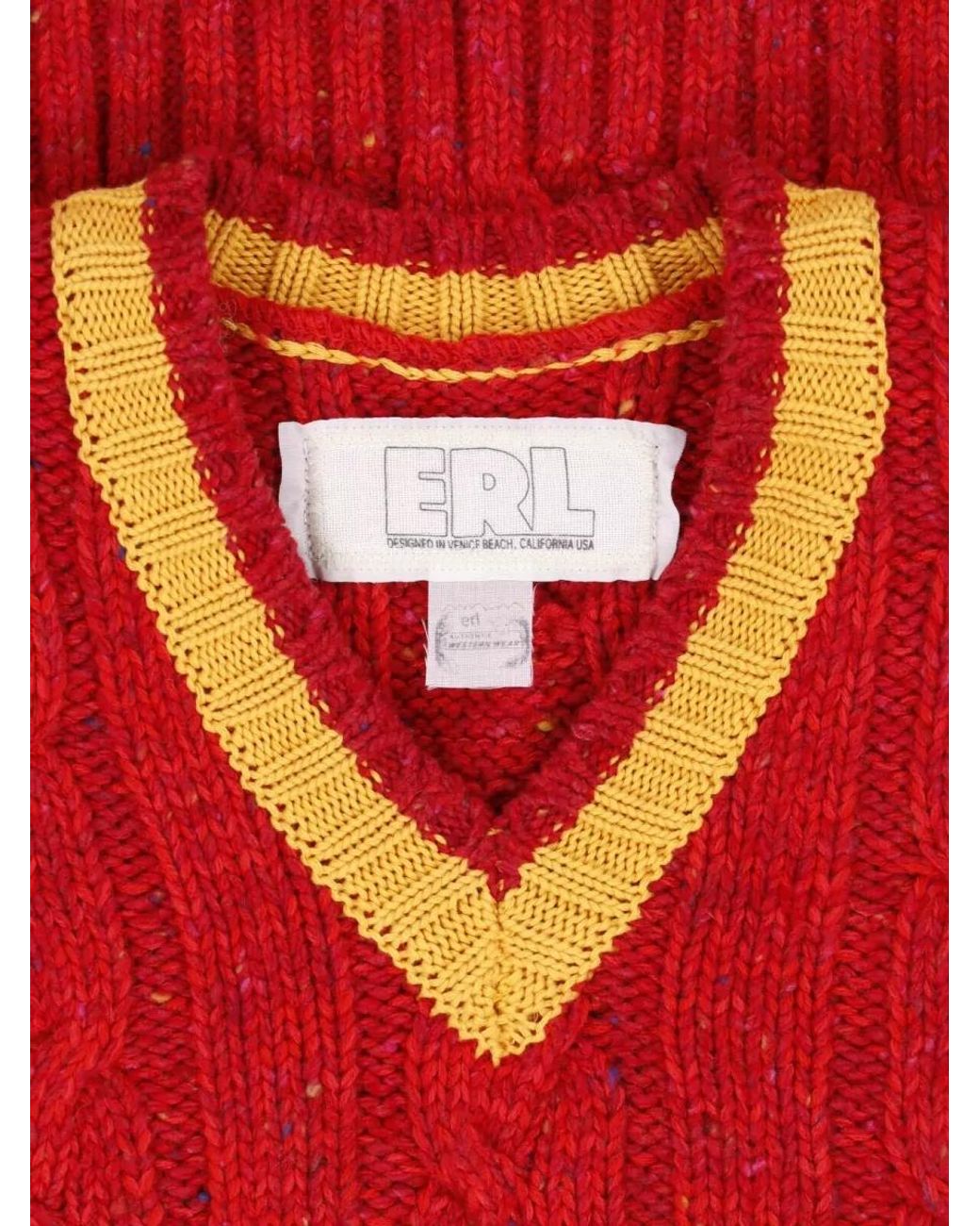 ERL Red Crewneck Knitted Top