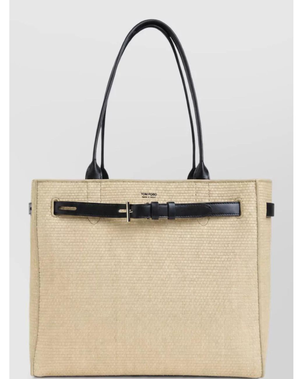 Tom Ford Natural Jean Raffia Leather Tote Bag