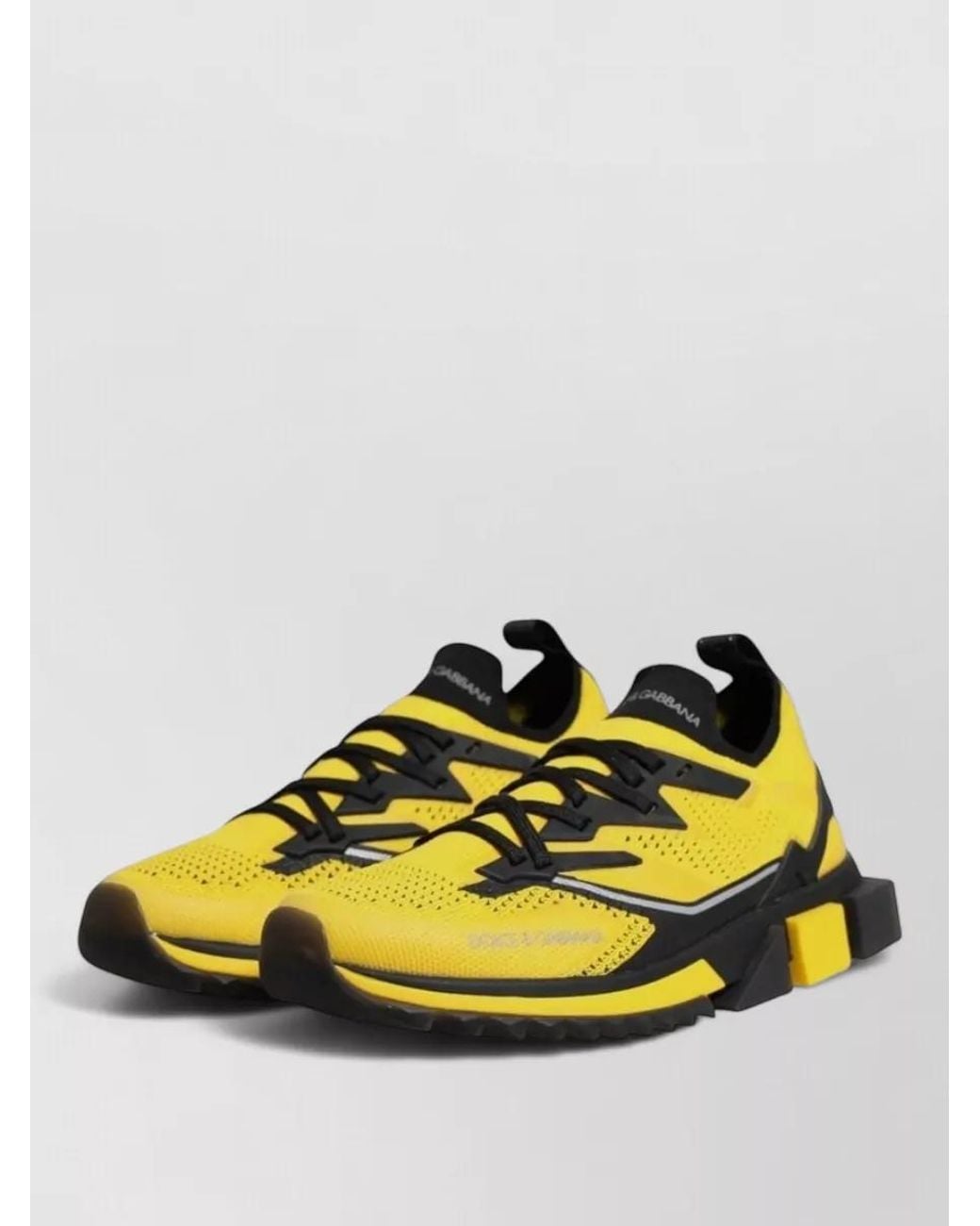 Dolce & Gabbana Yellow Stretch Low-Top Sneakers for men