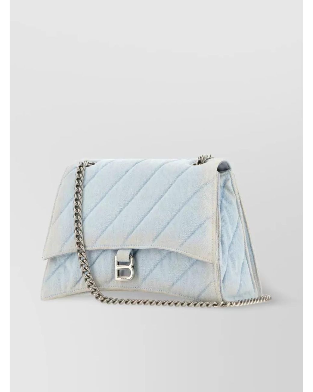Balenciaga Blue Crush M Denim Quilted Shoulder Bag