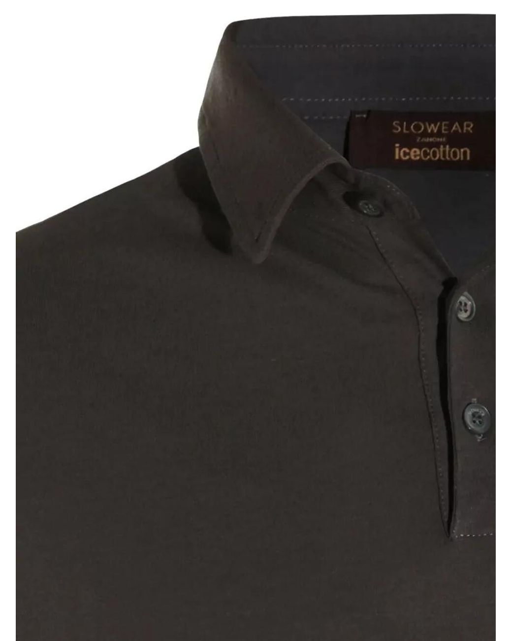 Zanone Black Short-Sleeve Polo Shirt for men
