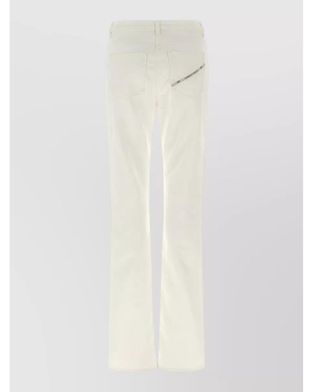 Elisabetta Franchi White Mid-Rise Straight-Leg Denim Jeans