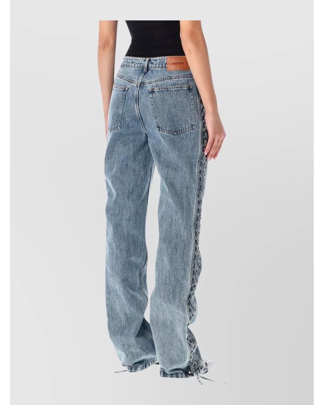 ROTATE BIRGER CHRISTENSEN Blue Laced Straight-Leg Jeans