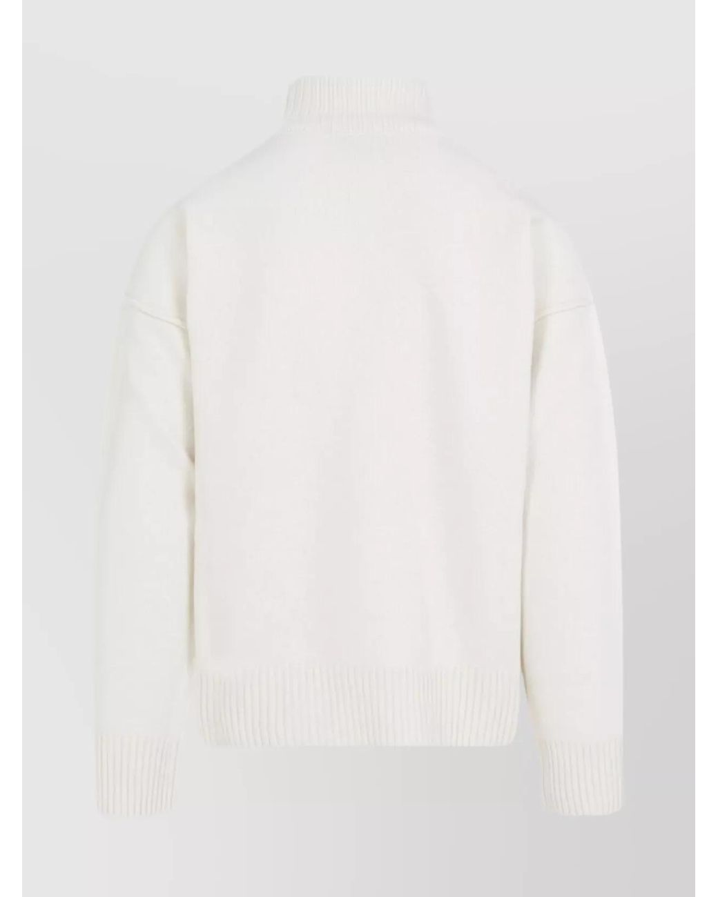 AMI White Virgin Wool Turtleneck Sweater for men