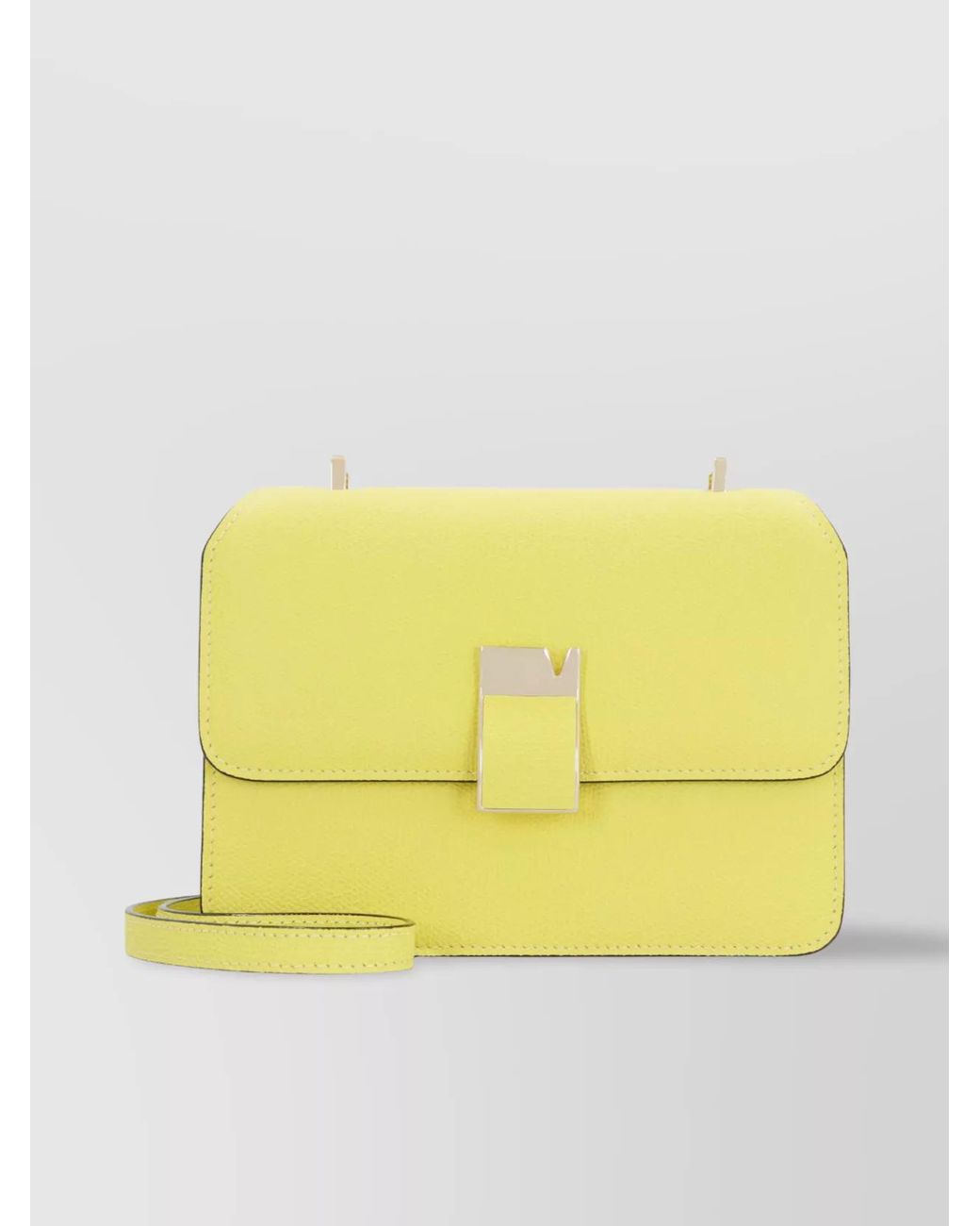 Valextra Yellow Mini Calf Leather Cross-Body Bag