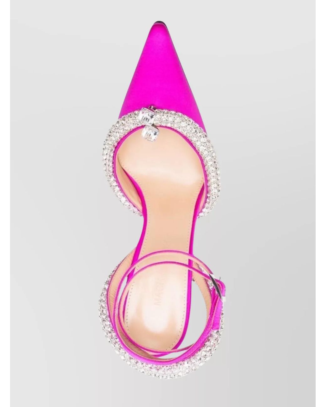 Mach & Mach Pink Crystal-Embellished Satin Slingback Pumps