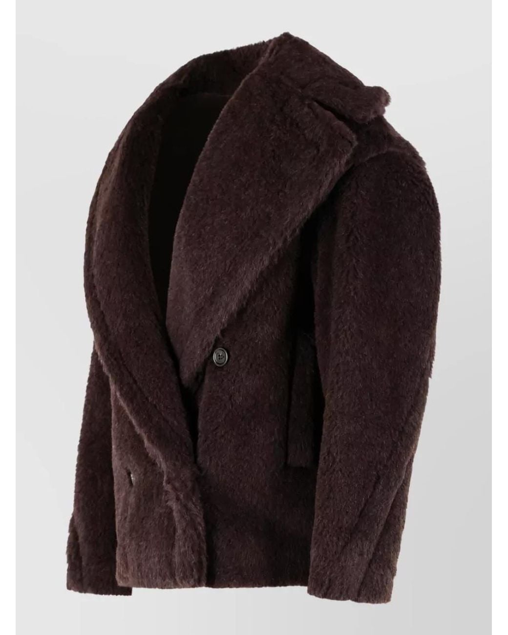 Max Mara Black Alpaca Virgin Wool Silk Biker Jacket