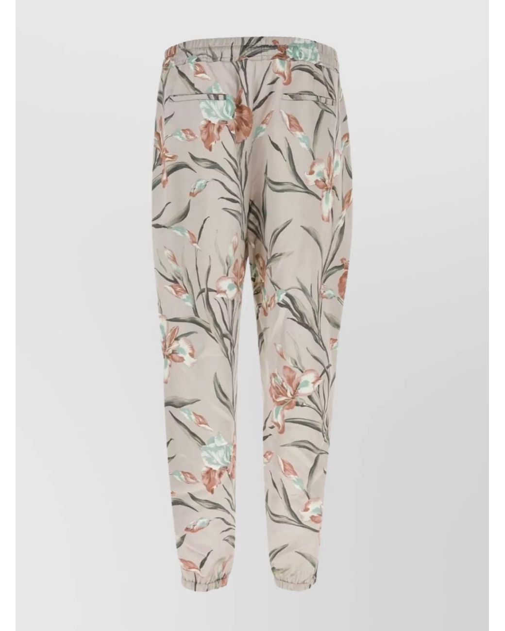 Saint Laurent White Printed Satin Track Pants for men