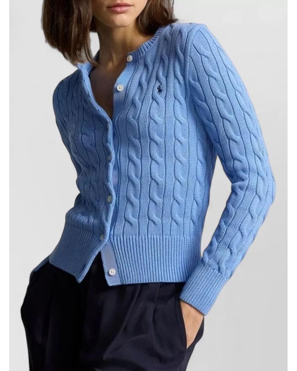 Ralph Lauren Blue Cotton Long Sleeve Cardigan