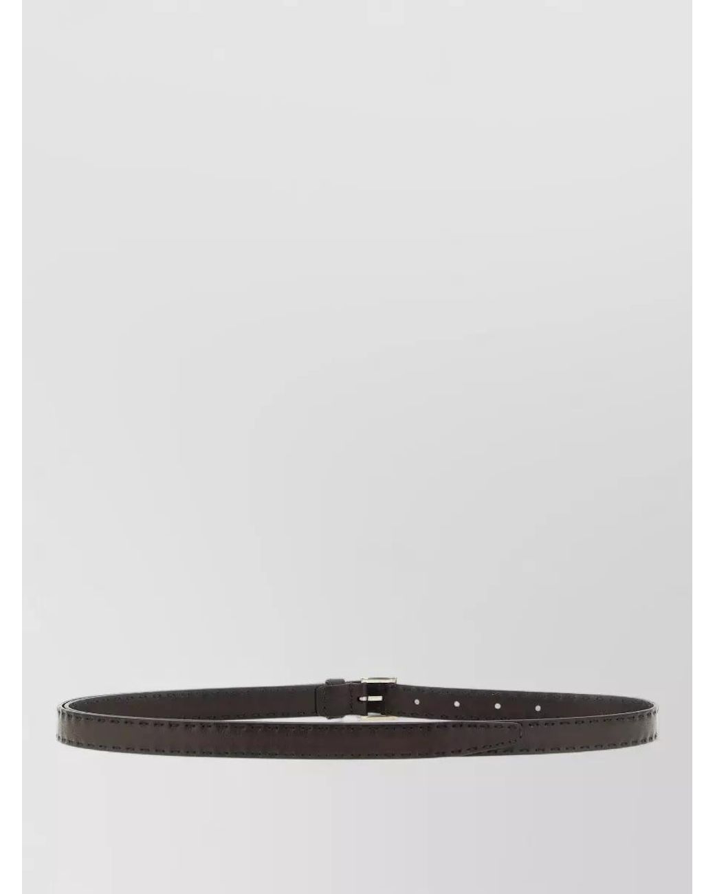 Prada White Leather Slim Belt