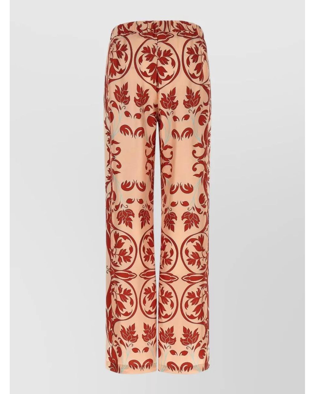 F.R.S For Restless Sleepers White Silk Printed Straight-Leg Trousers