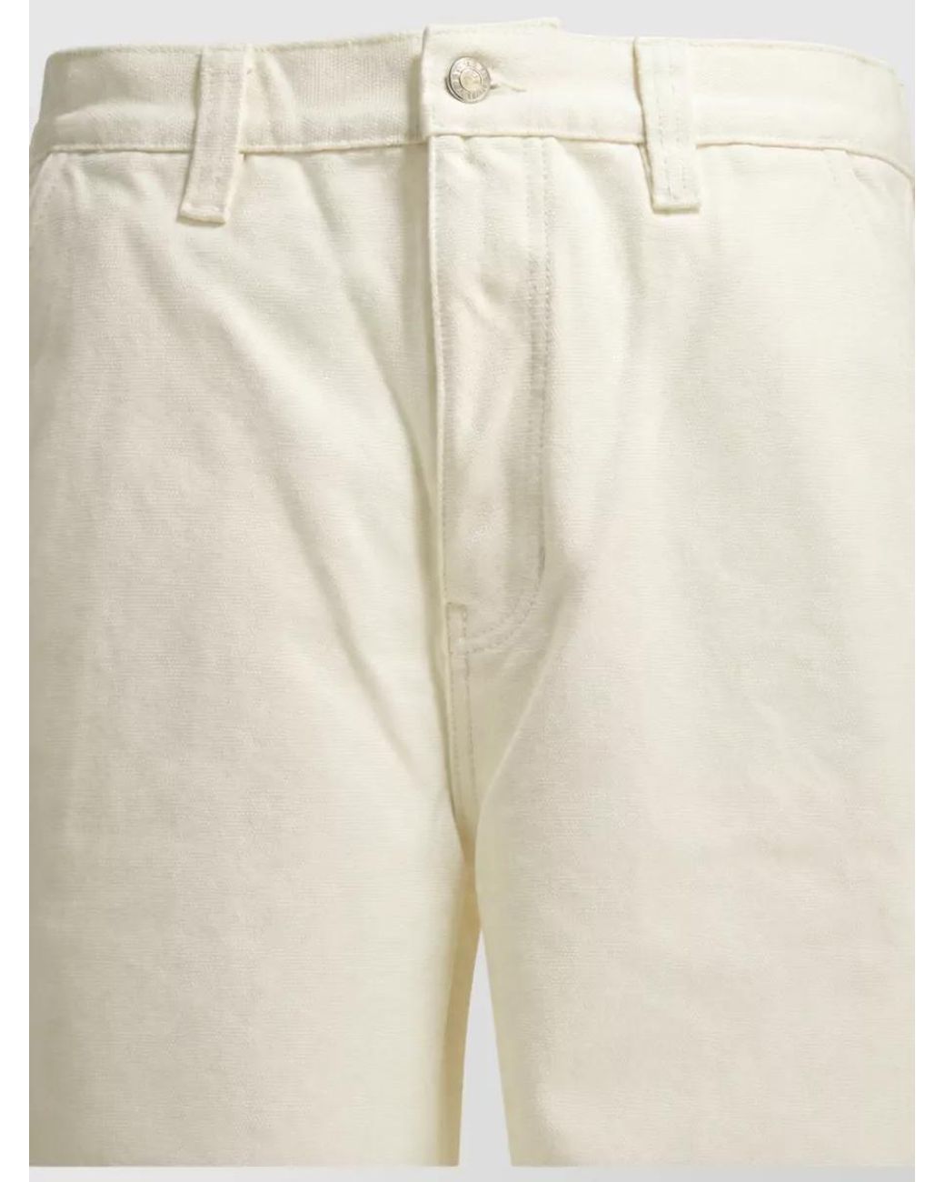 Stussy White Cotton Straight-Leg Trousers for men
