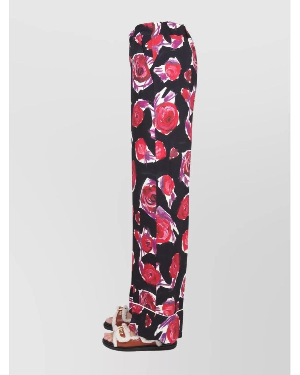 Marni White Floral-Print Wide-Leg Trousers