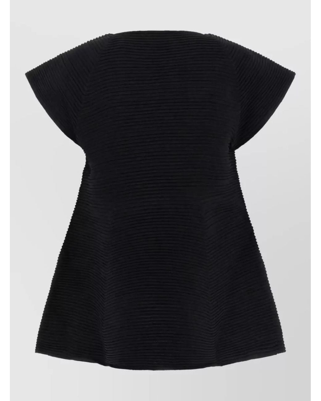 Issey Miyake Black Ribbed Mini Dress