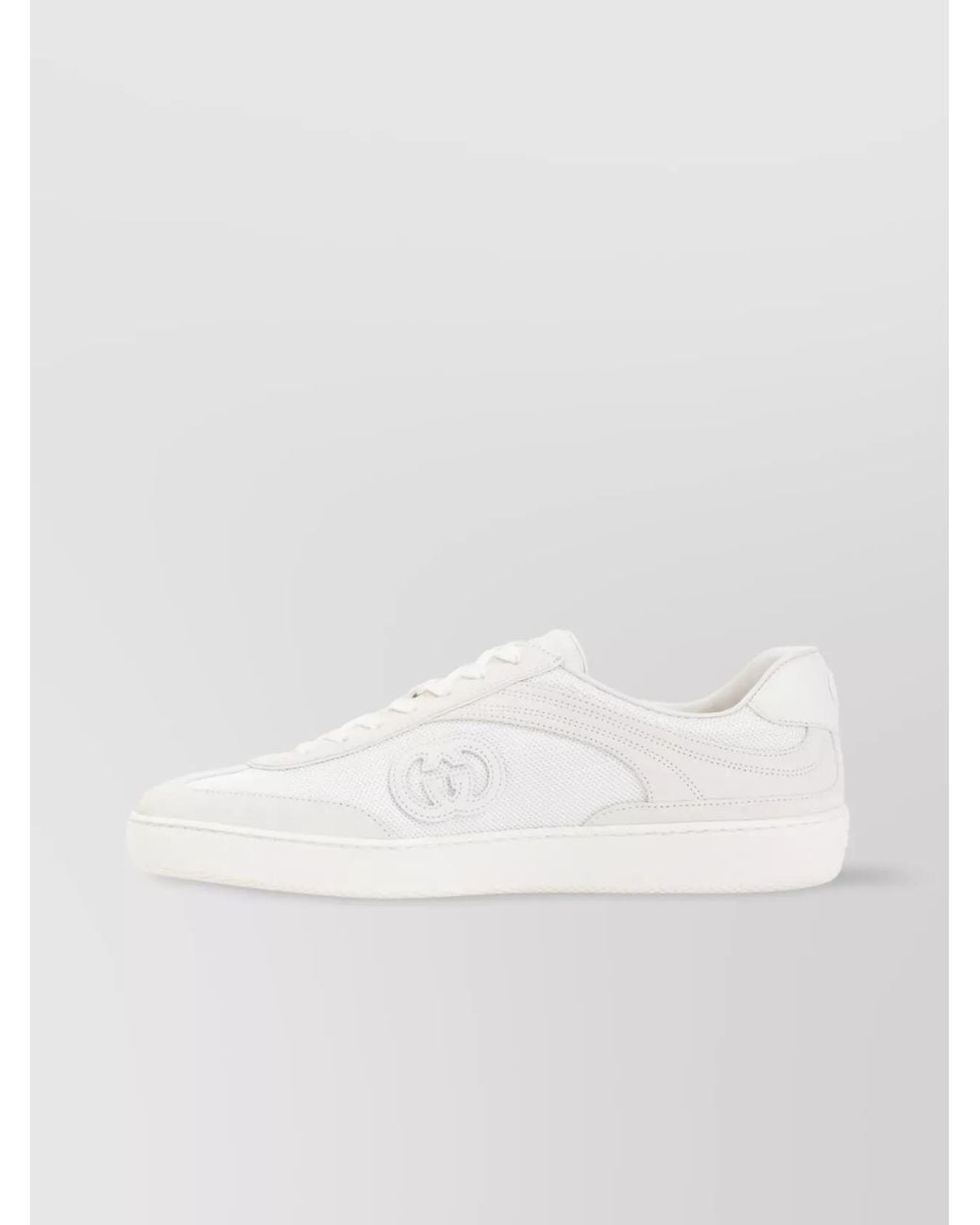Gucci White Suede Low-Top Sneakers for men