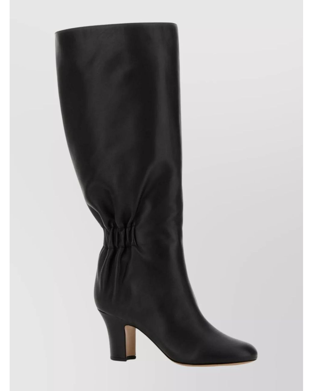 Ferragamo Black Leather Jannette 70 Boots