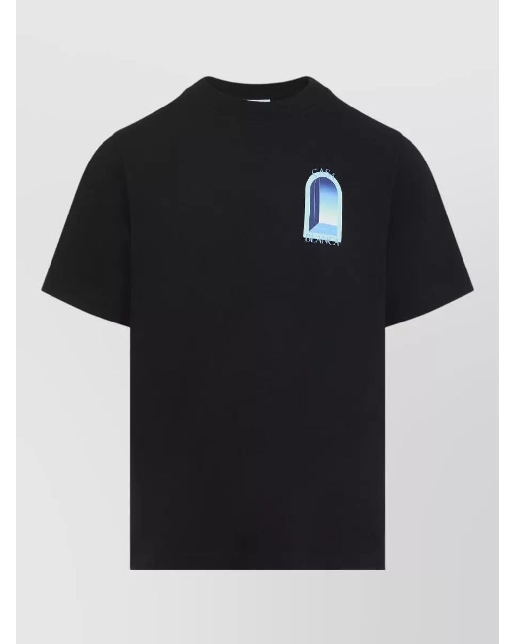 Casablanca Black Cotton Logo Print Short-Sleeve T-Shirt for men