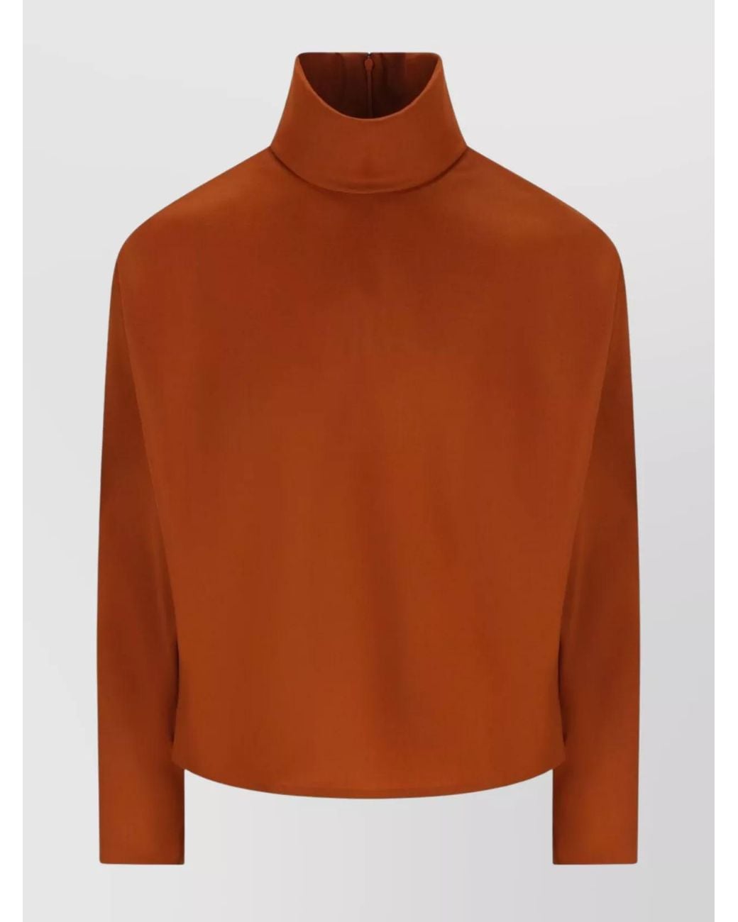 Saint Laurent Brown Silk Halterneck Long-Sleeve Knitted Top