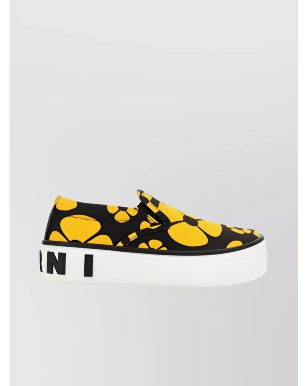 Marni Yellow Floral-Print Canvas Slip-On Sneakers