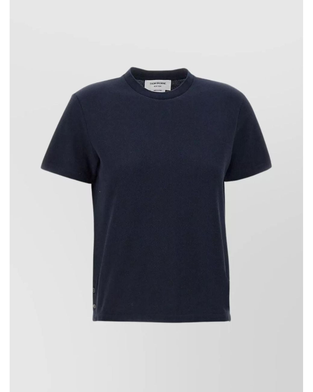 Thom Browne Blue Cotton Piqué Relaxed-Fit Short-Sleeve T-Shirt