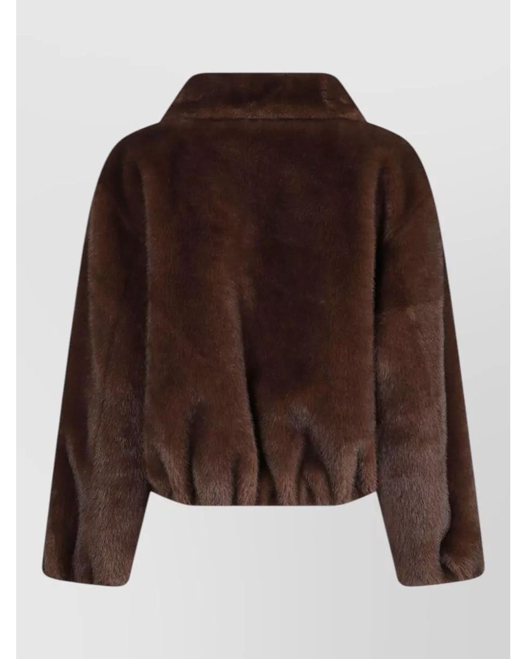 P.A.R.O.S.H. Brown Faux Fur Long-Sleeve Jacket