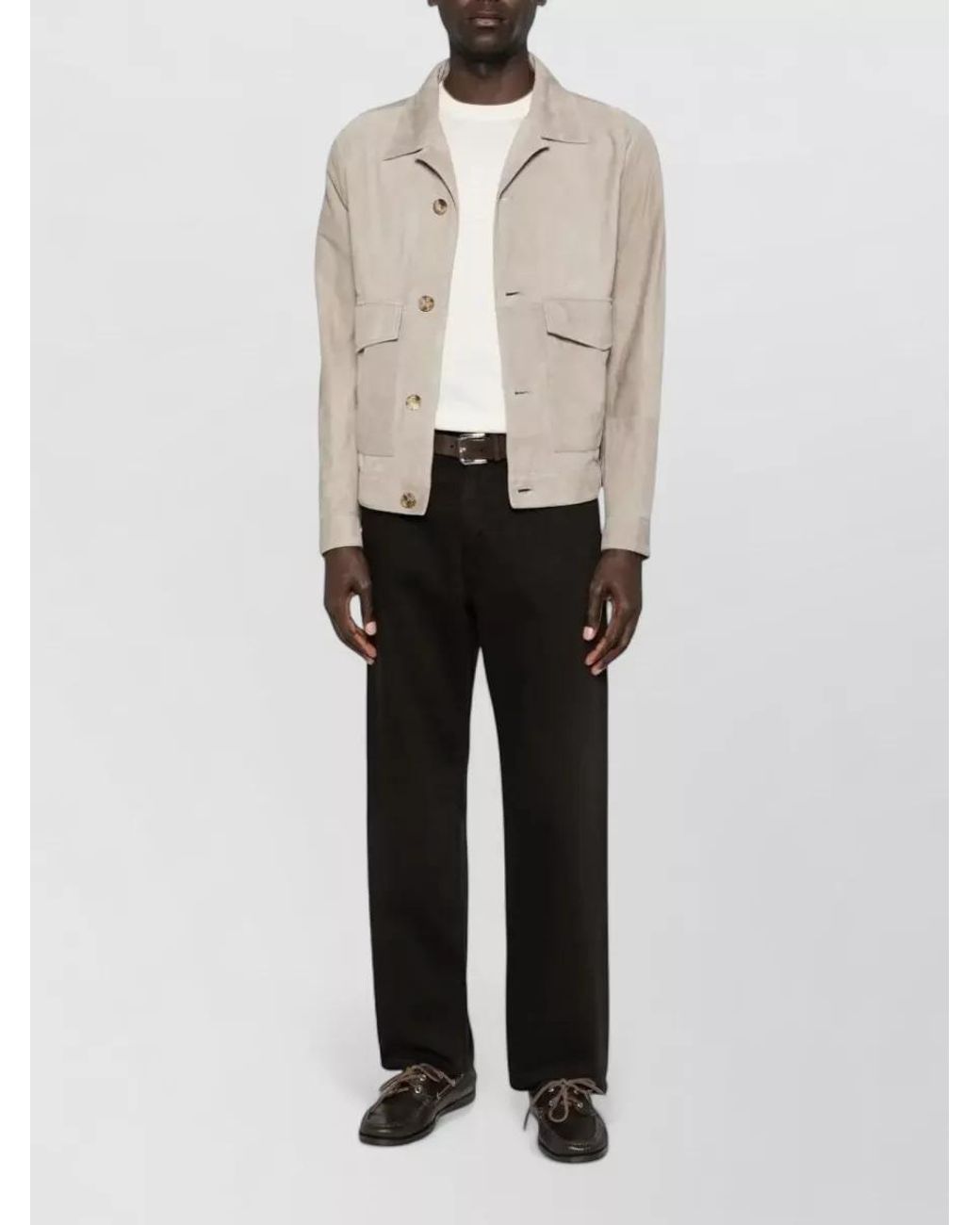 Brunello Cucinelli Natural Suede Shirt Jacket for men
