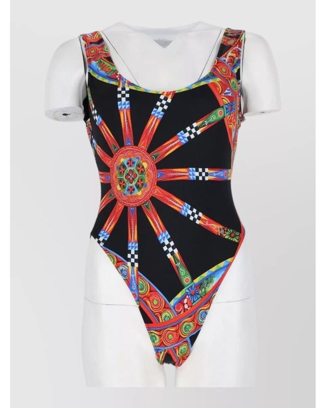 Dolce & Gabbana Red Printed Swimsuit