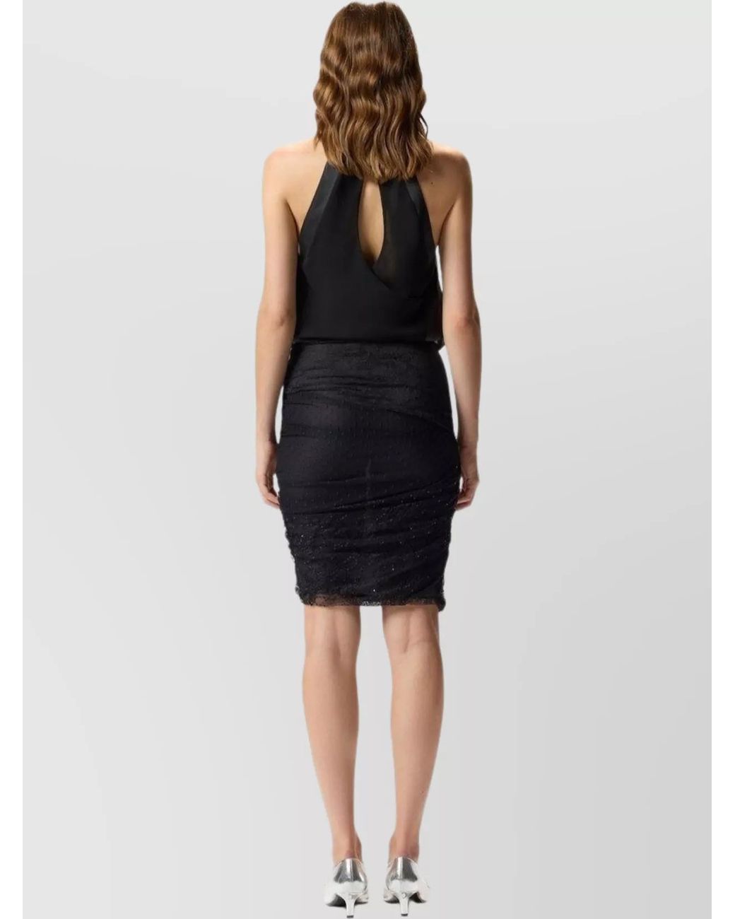 Pinko Black Fitted Skirt