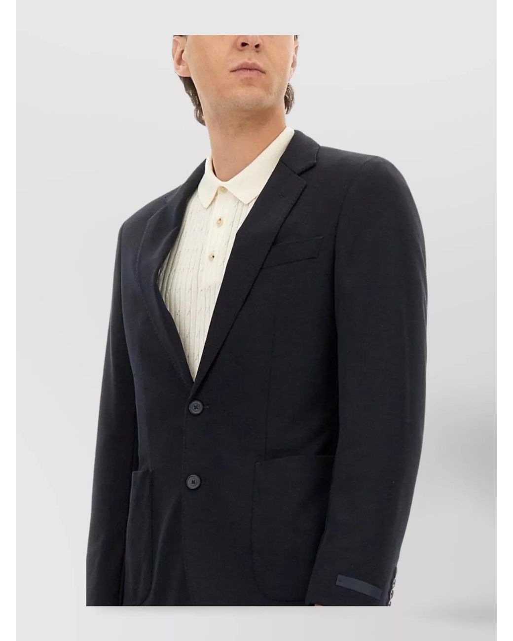 Boss Blue Silk Blend Blazer for men