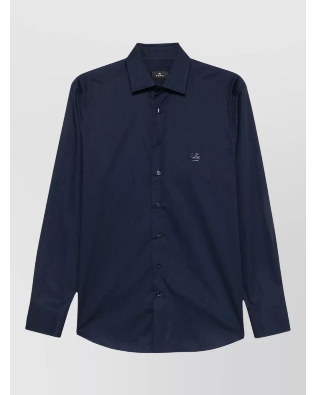 Etro Blue Cotton Long-Sleeve Shirt for men
