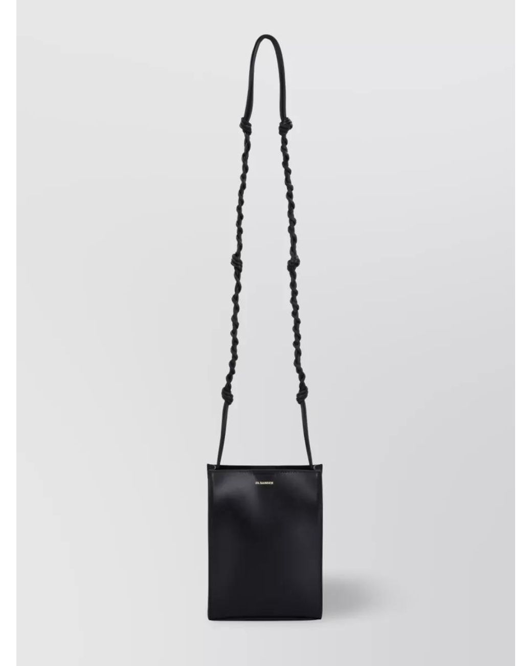 Jil Sander Black Tangle Small Leather Shoulder Bag