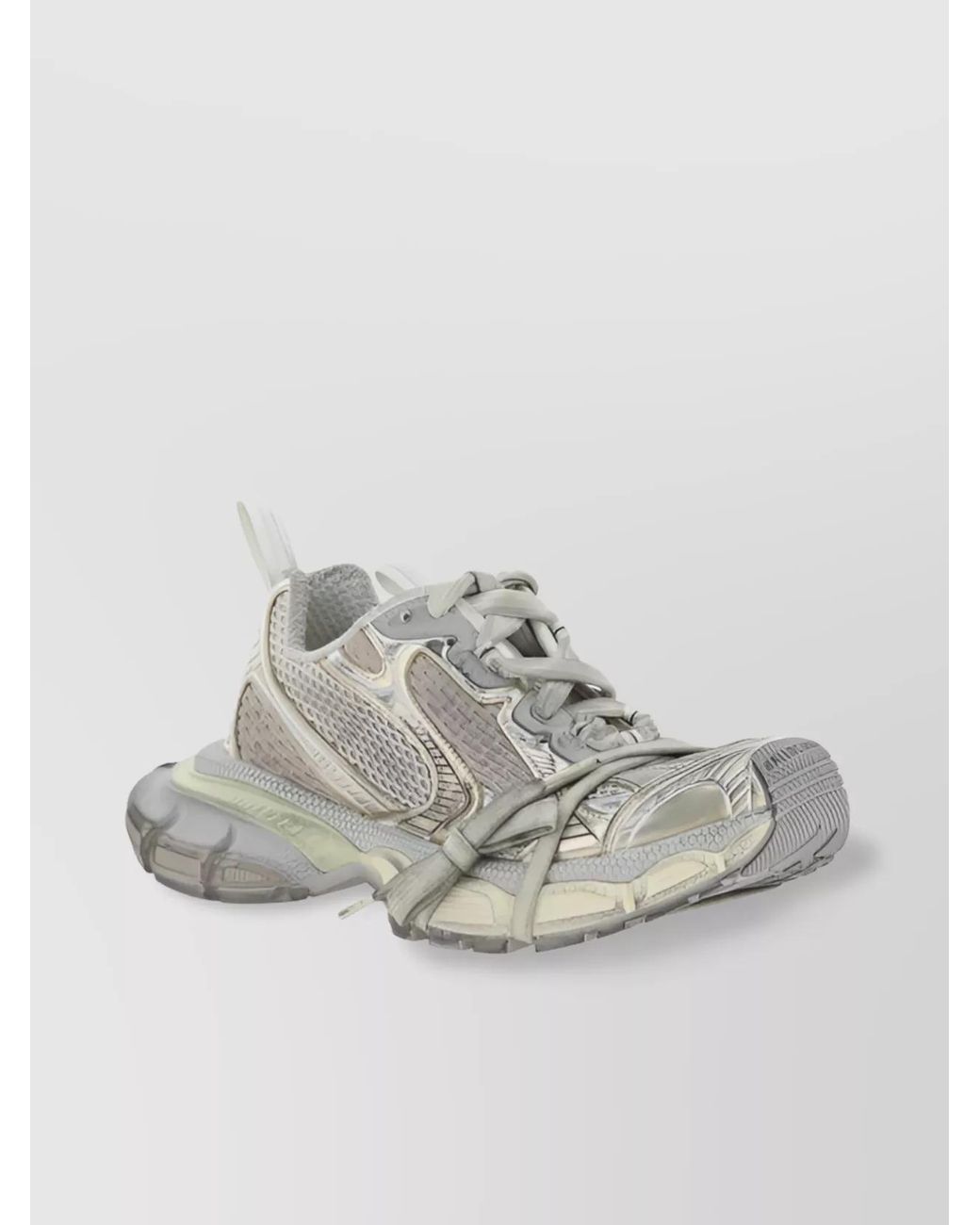 Balenciaga Gray Mesh Low-Top Sneakers