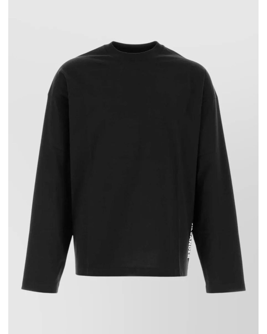 Jil Sander Black Cotton Long-Sleeve Logo T-Shirt for men