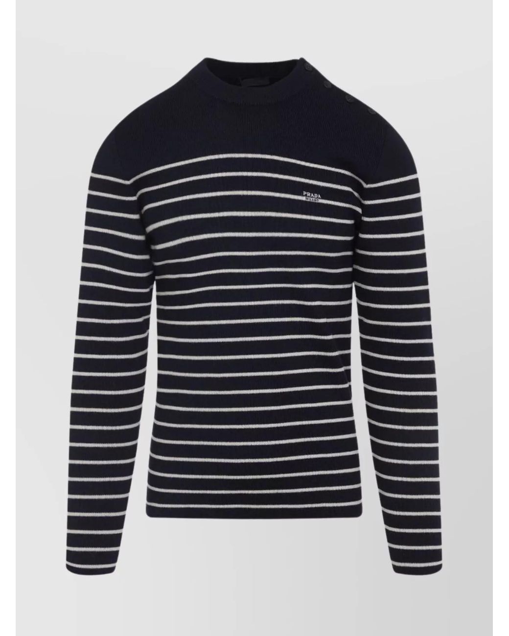 Prada Blue Crew Neck Sweater for men