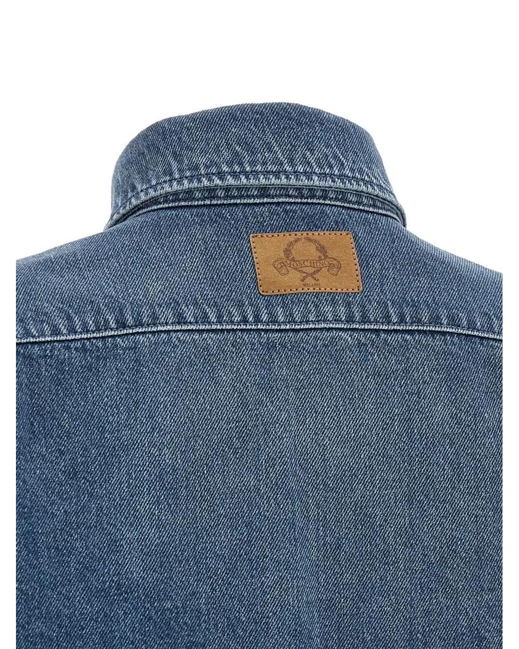Moschino Blue Cotton Long-Sleeve Shirt
