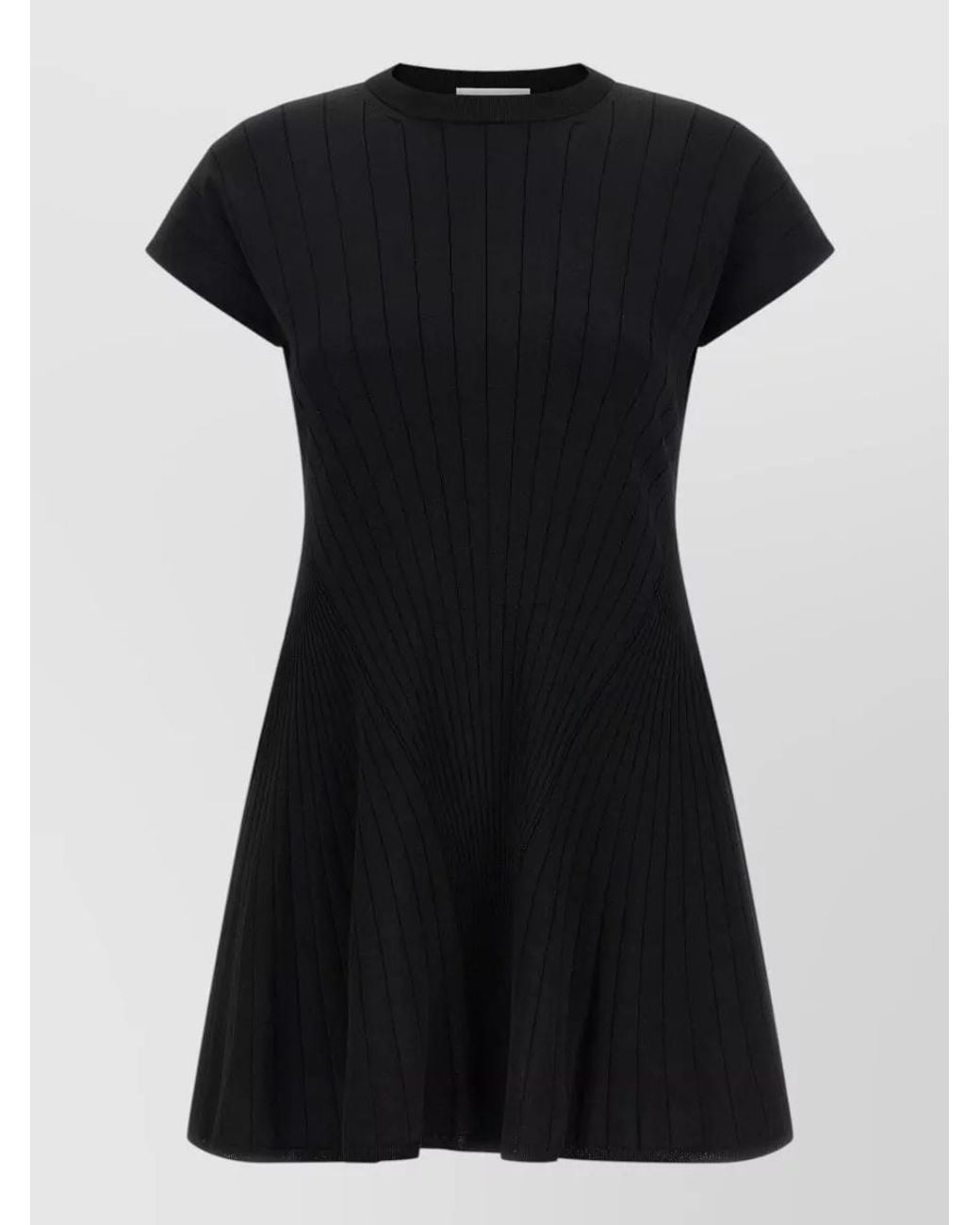 Sportmax Black Fine-Knit Jacquard Mini Dress