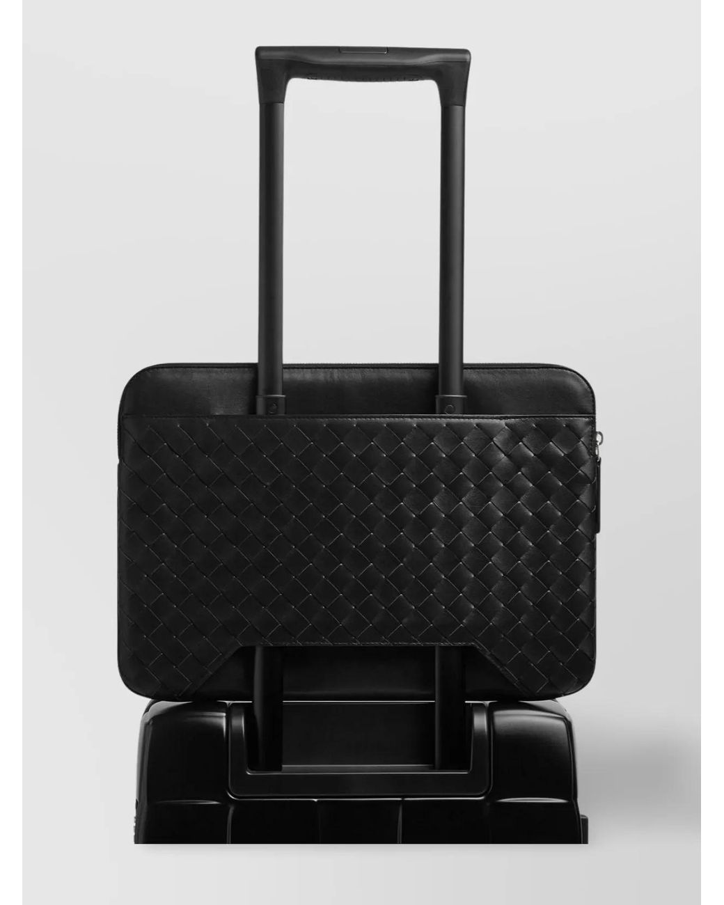 Bottega Veneta Black Leather Intrecciato Document Case for men