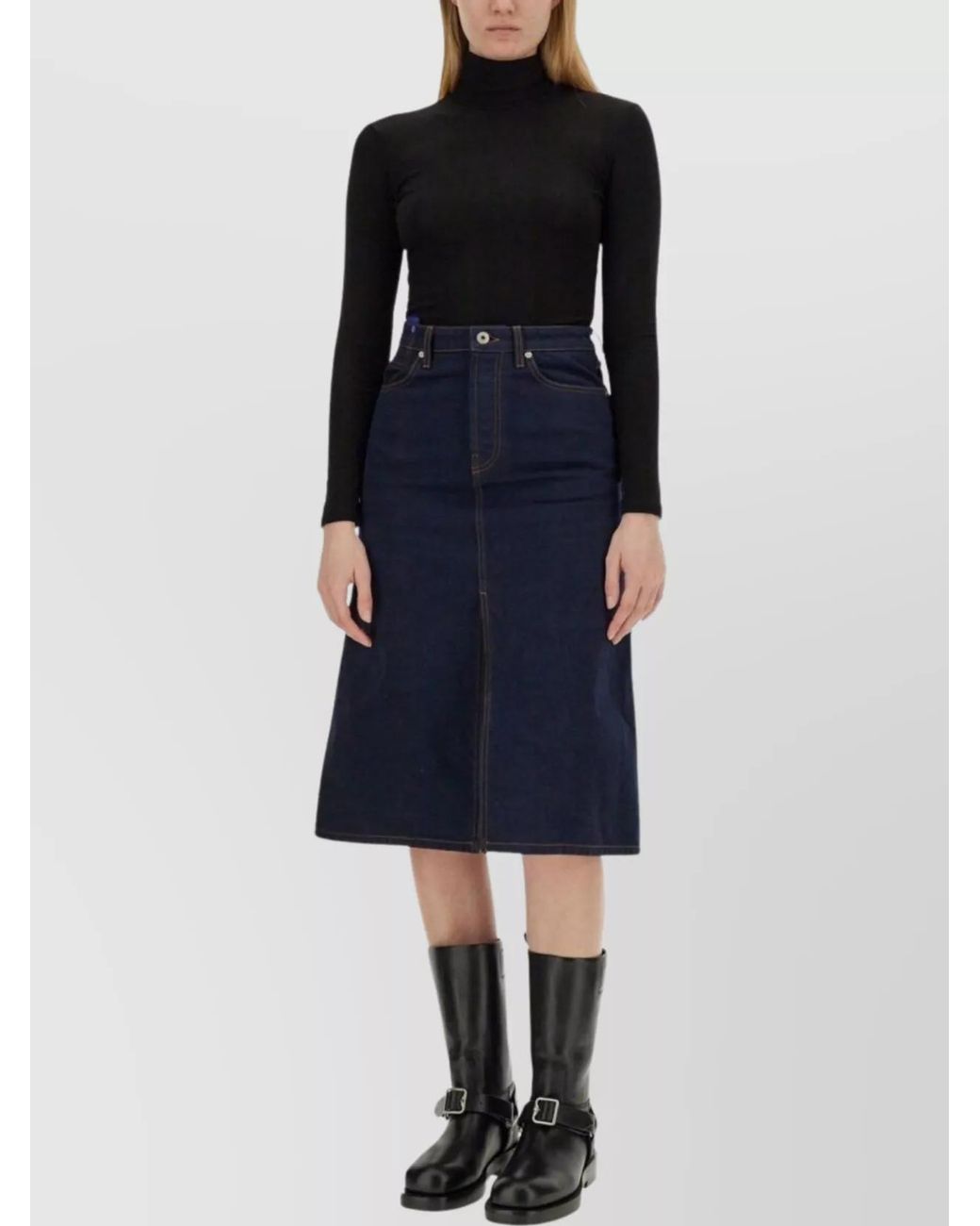 Burberry Blue Denim High-Rise Skirt