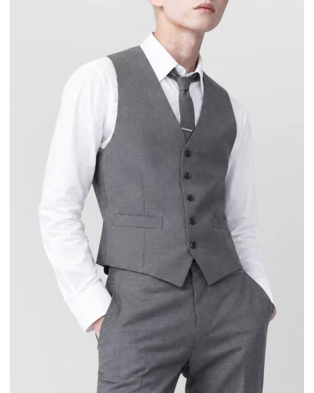 Thom Browne Gray Wool Suit Vest for men