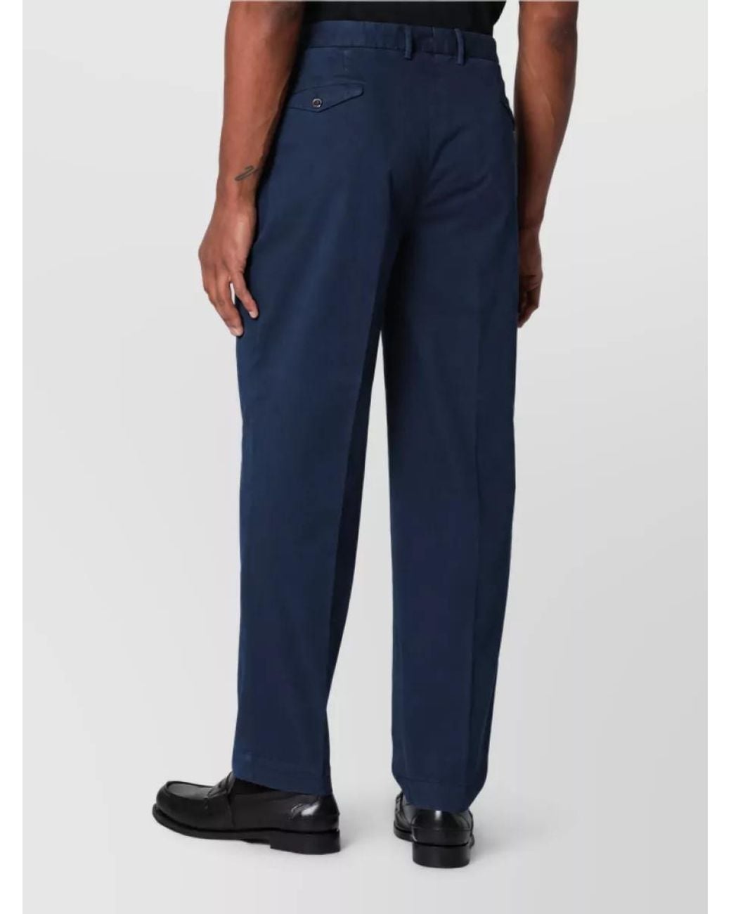Santaniello Blue Cotton Tailored Trousers for men